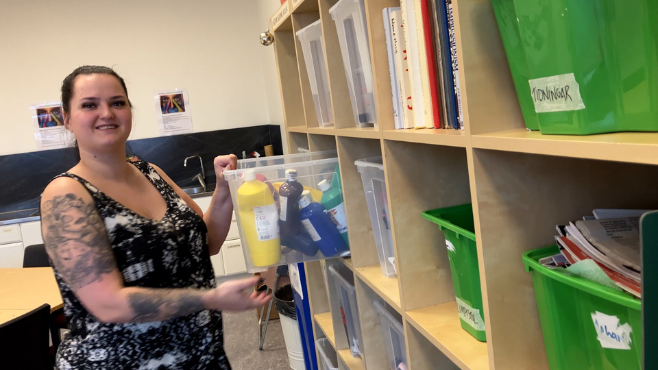 Evelina på folkhögskolan.