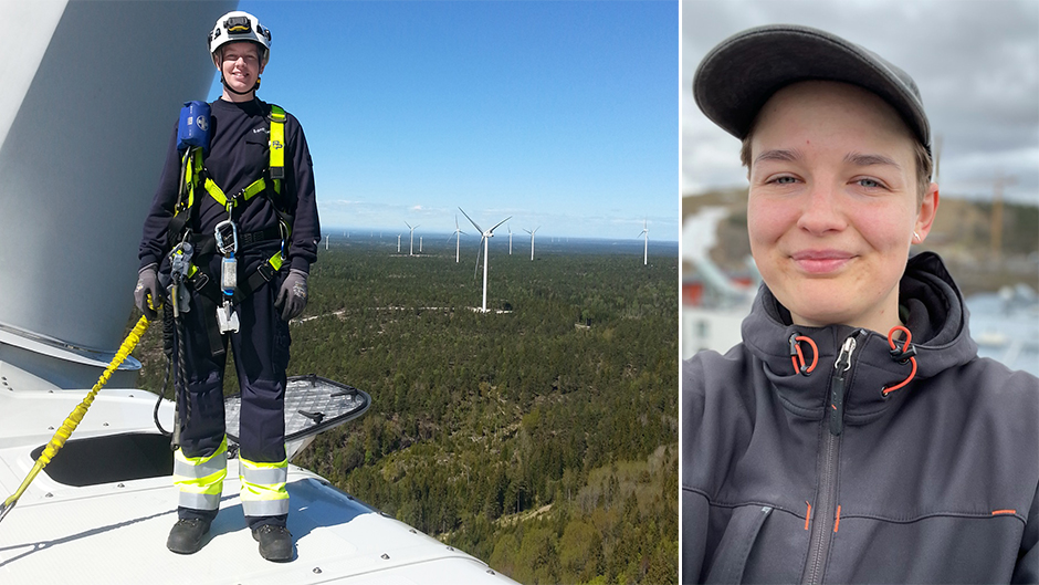 Kajsa Carlsson är vindkraftstekniker och Sigrid Asplund är solcellsmontör.